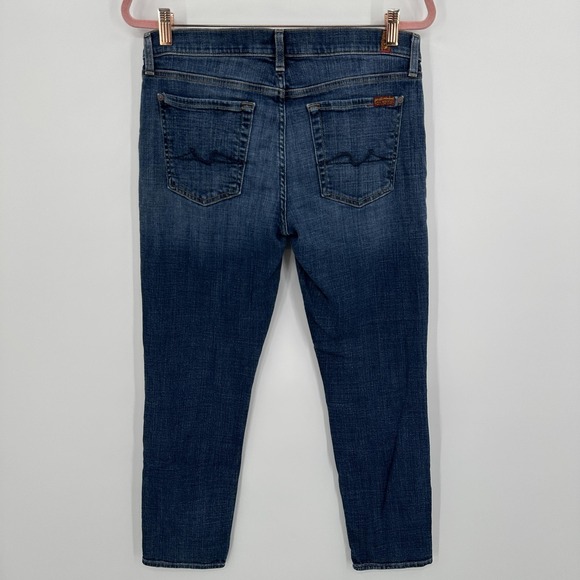 7 For All Mankind Jeans Womens 27 Blue Denim Josefina Skinny Boyfriend Stretch - Picture 7 of 12